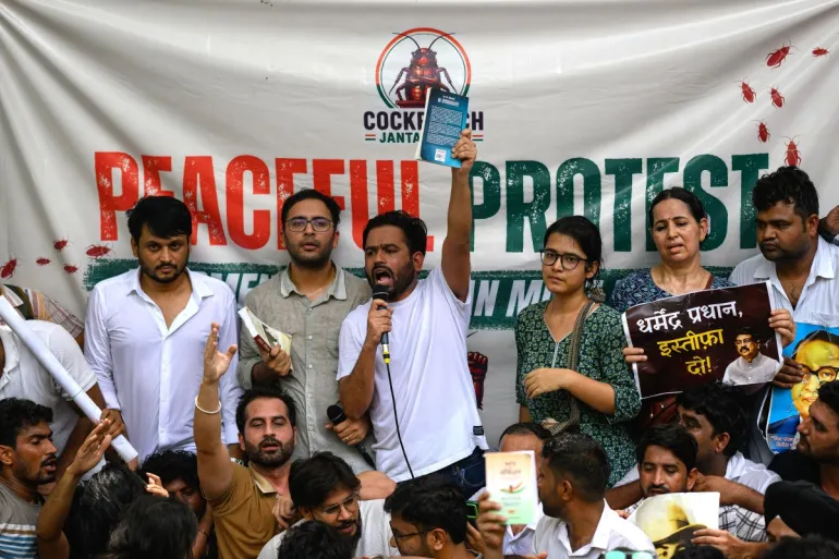 Cockroach Janta Party rallies in New Delhi for youth protests